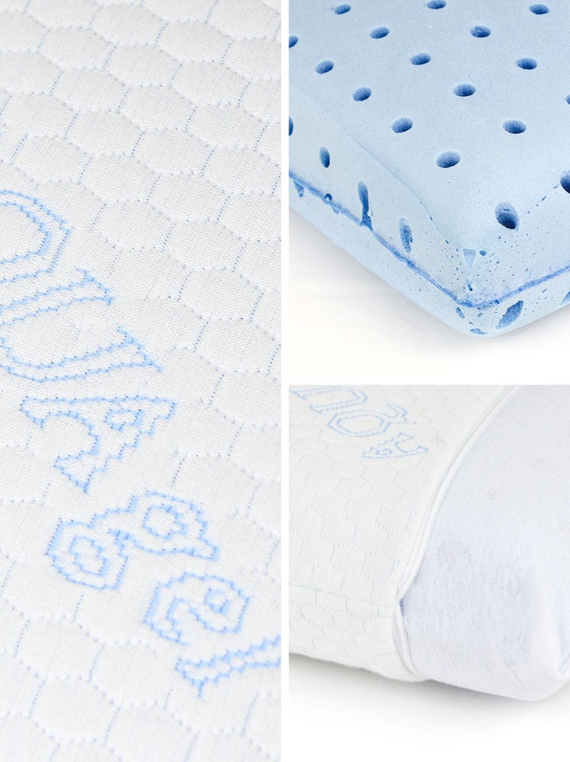 Oreiller DOZZA mousse à mémoire de forme moulée Aquagel Blanc - Kiabi