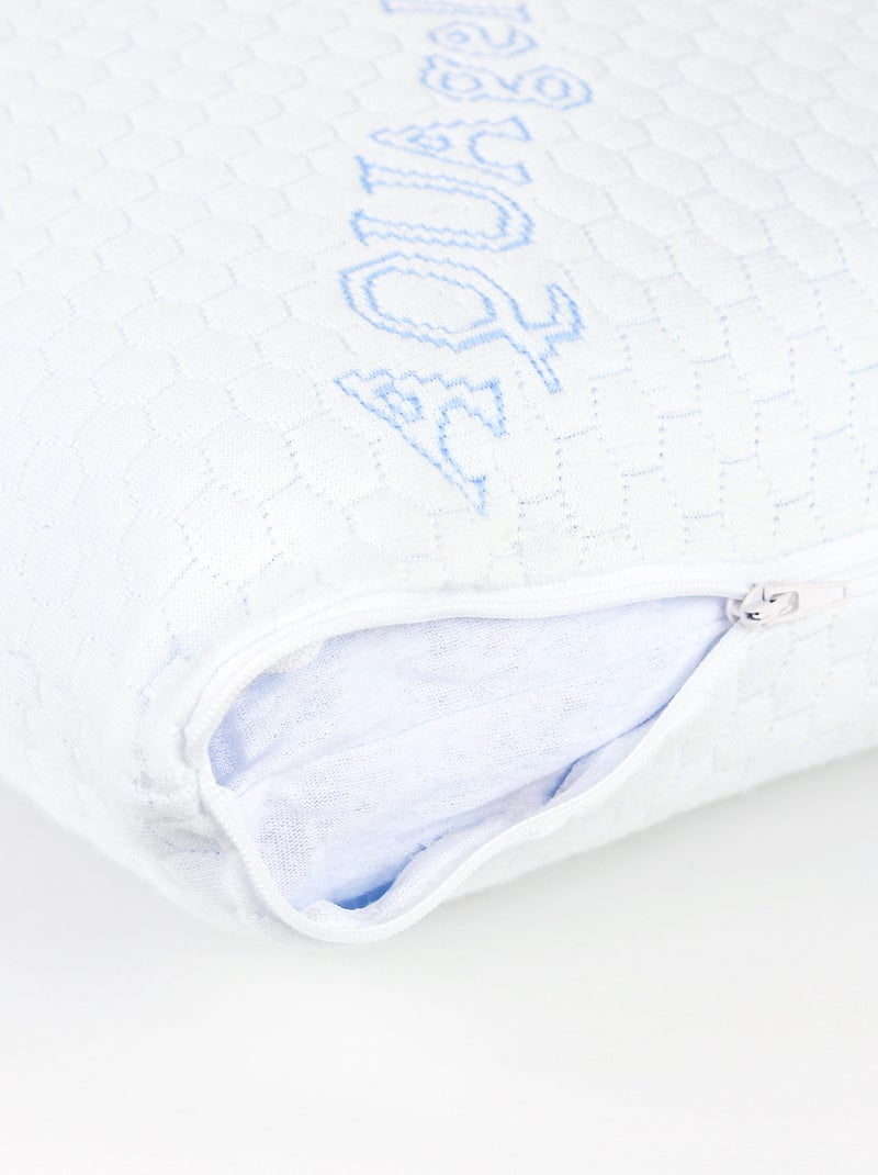 Oreiller DOZZA mousse à mémoire de forme moulée Aquagel Blanc - Kiabi