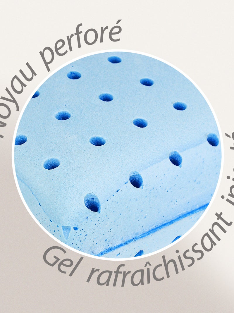 Oreiller DOZZA mousse à mémoire de forme moulée Aquagel Blanc - Kiabi