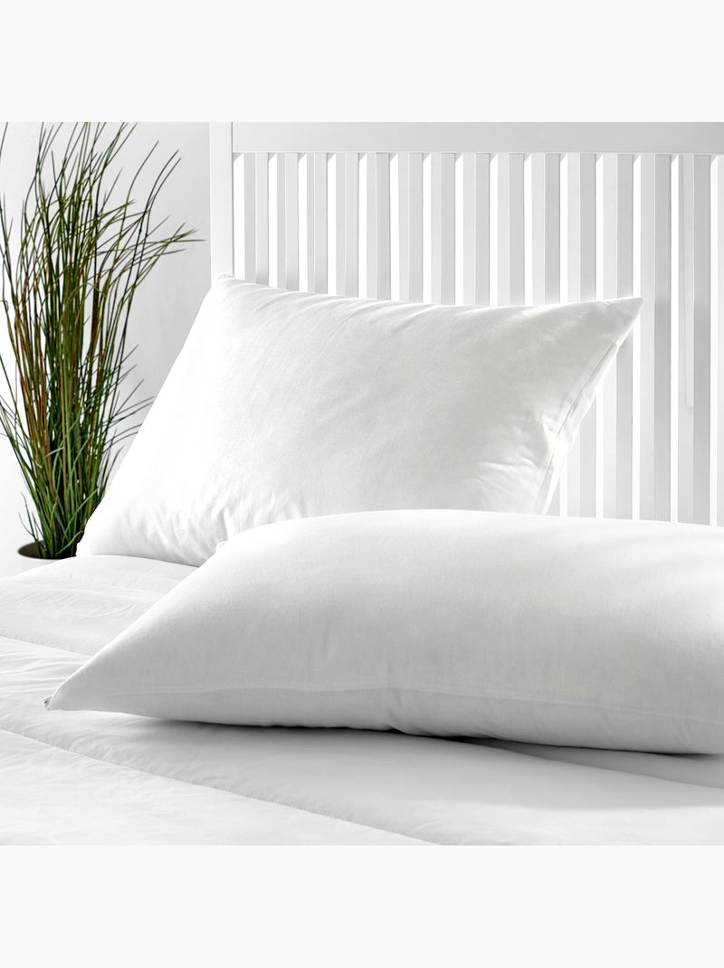 Oreiller en Plumes Fermeté faible Housse en coton Blanc - Kiabi