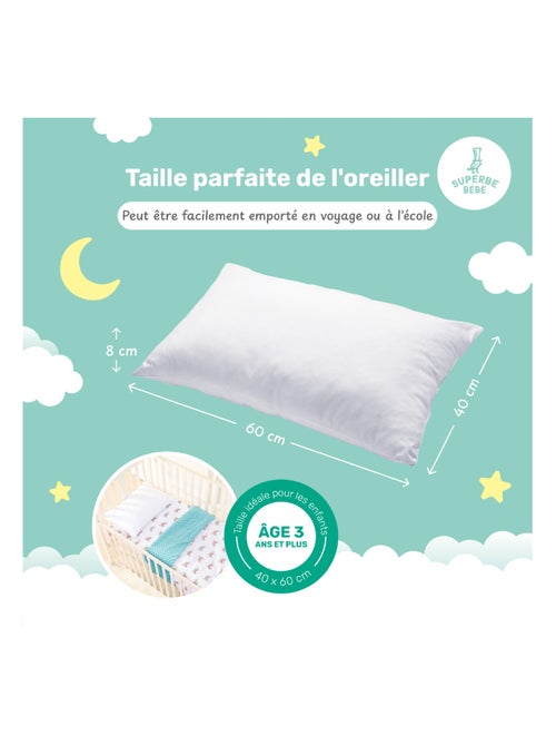 Oreiller enfant 40x60 | SUPERBE BEBE - Kiabi
