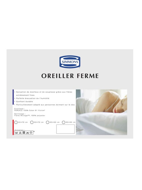 Oreiller ferme percale MICROGEL - Kiabi