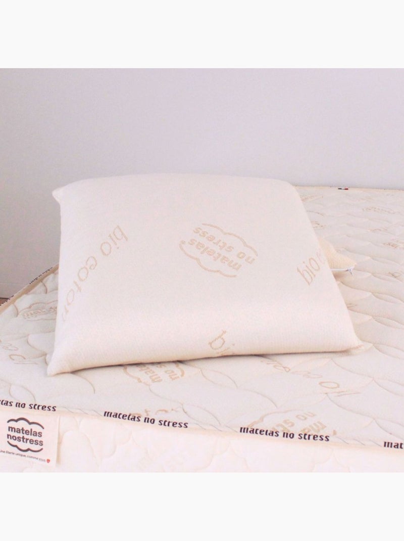 Oreiller memoire de forme et coton bio Blanc - Kiabi