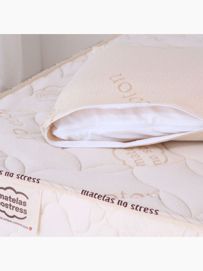 Oreiller memoire de forme et coton bio Blanc - Kiabi