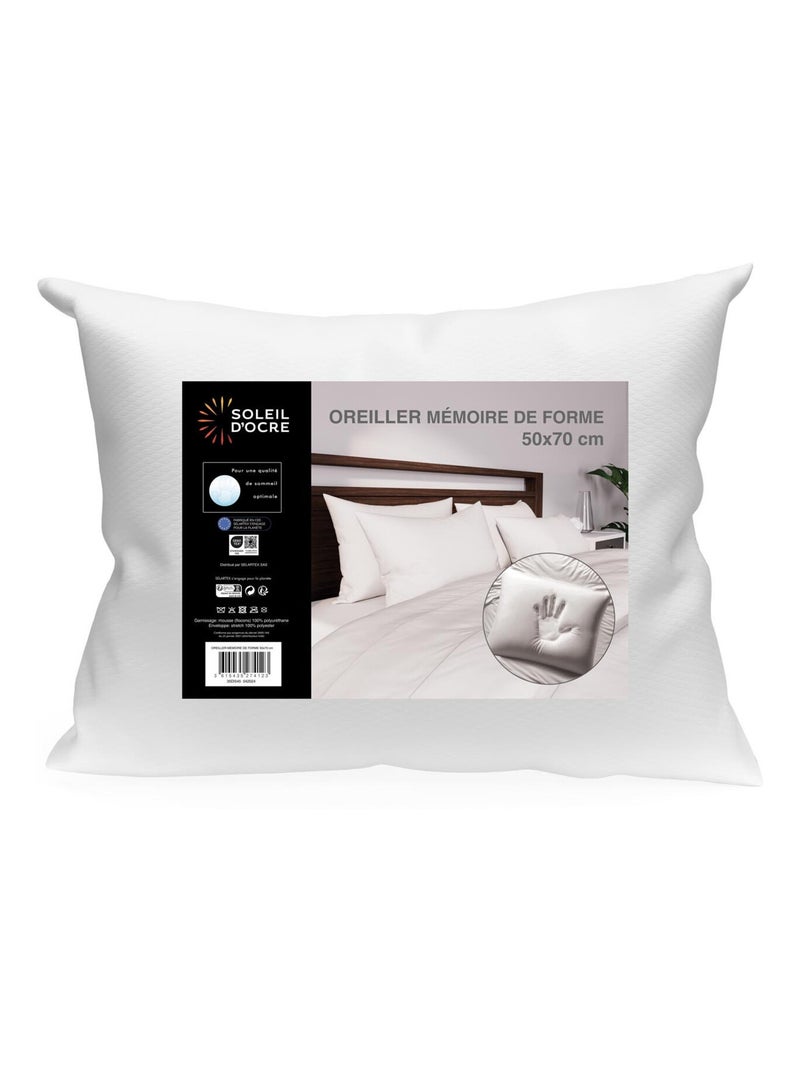 Oreiller mémoire de forme, par Soleil d'ocre Blanc - Kiabi
