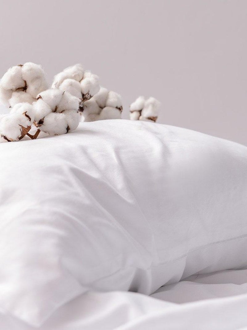 Oreiller moelleux coton percale 60x60 cm Blanc - Kiabi