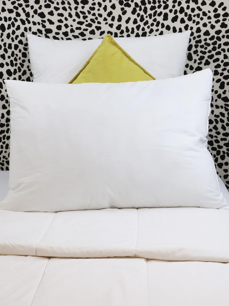 Oreiller moelleux enveloppe coton percale NUAGE Blanc - Kiabi