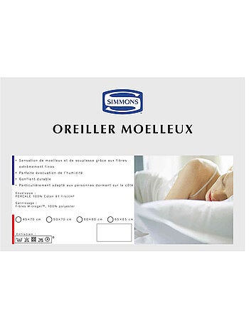 Oreiller moelleux percale microgel (lot de 2)