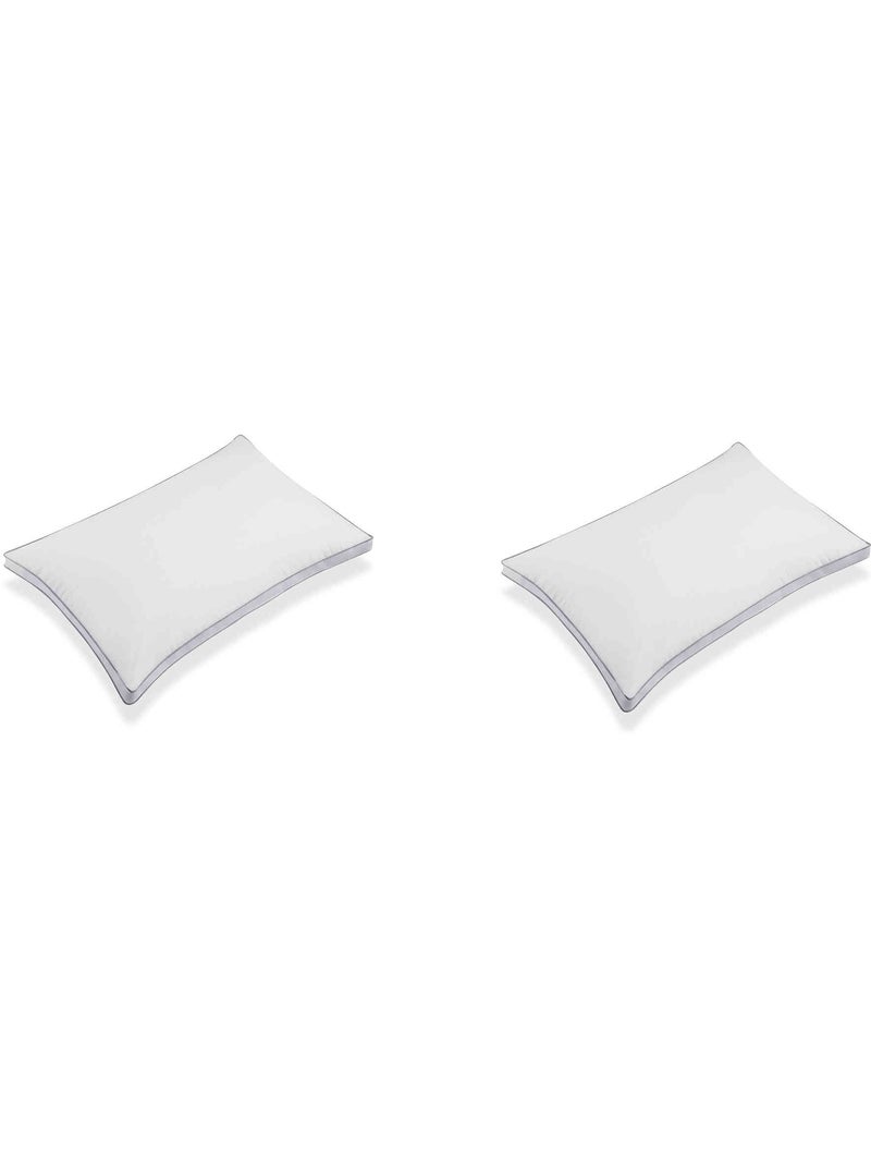 Oreiller moelleux percale MICROGEL (lot de 2) N/A - Kiabi