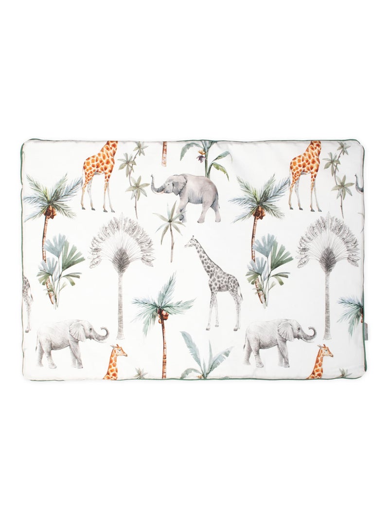 Oreiller plat réversible en coton, Safari SEVIRA KIDS Vert d'eau - Kiabi