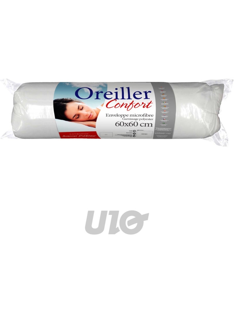 Oreiller uni confort en polyester Blanc - Kiabi