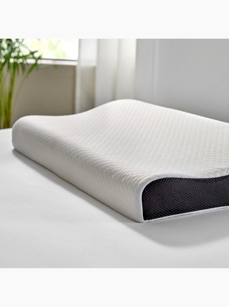 Oreiller Viscoélastique Ergonomique Aloe Vera Fermeté moyenne Blanc - Kiabi
