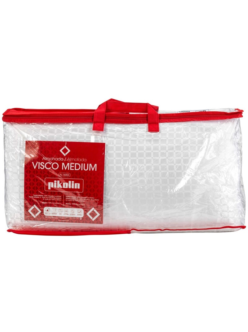 Oreiller viscoélastique VISCO MEDIUM Fermeté moyenne Blanc - Kiabi