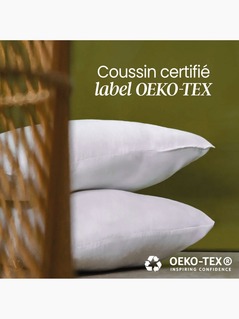 Oreillers, coussins de garnissage carrés - Vivezen Blanc Blanc - Kiabi