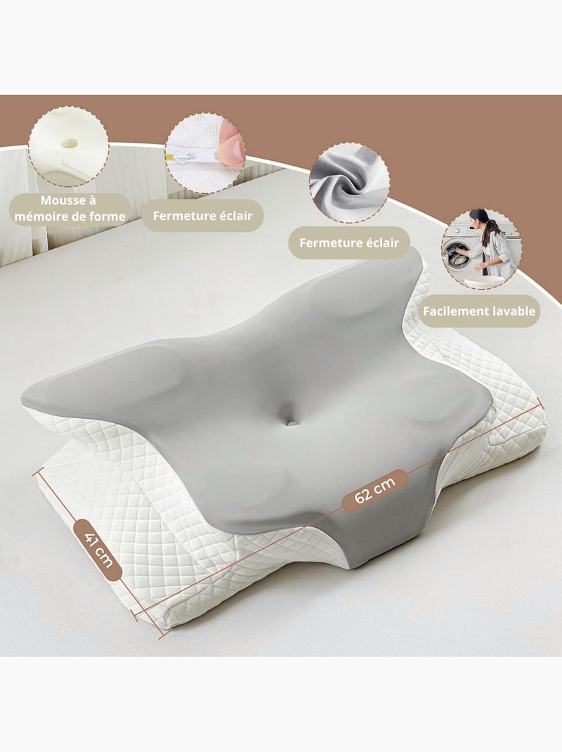 Oreillers Polyester Ergonomique à Mémoire de Forme PROMO LINGE Noir - Kiabi