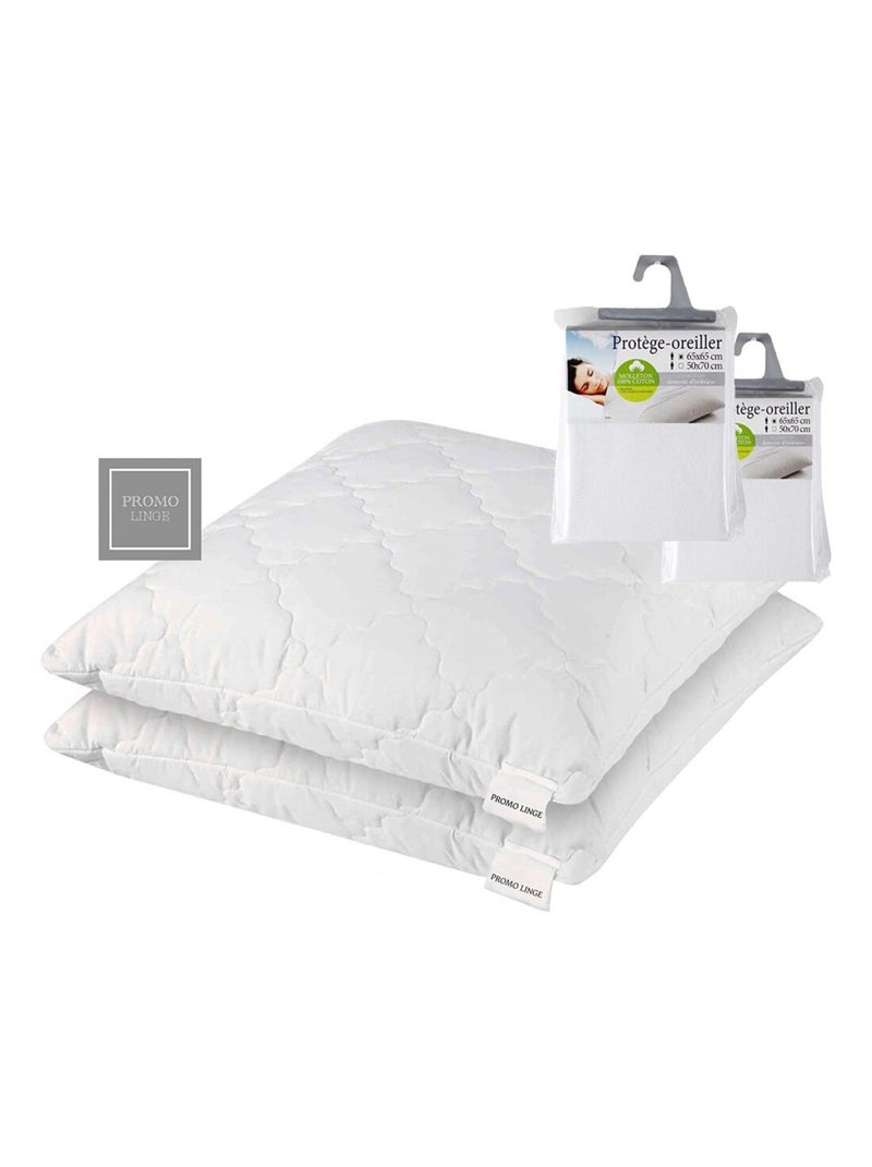 Oreillers Polyester Flocon Mémoire de Forme PROMO LINGE Blanc - Kiabi