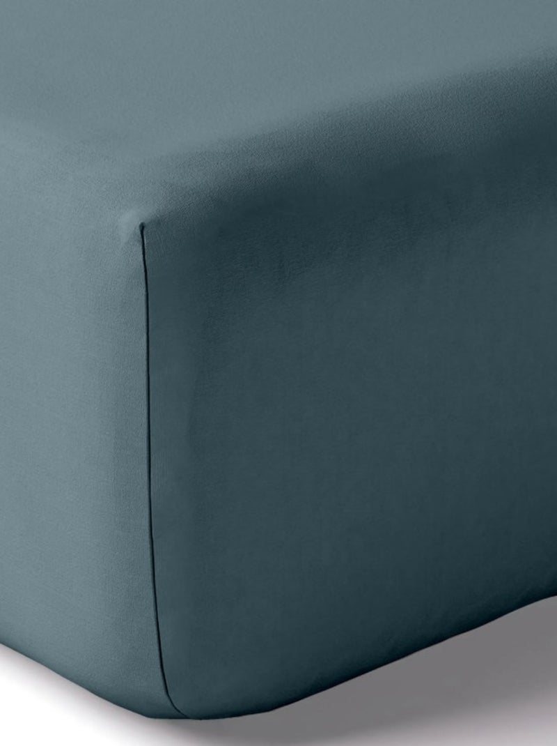 ORGANIC DRAP HOUSSE BONNET 30CM  50% CHANVRE 50% COTON Bleu - Kiabi