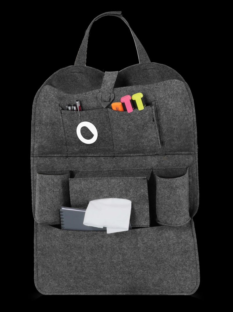 Organisateur de siège auto 2en1 - LIONELO - 7 poches de tailles différentes Blanc Gris - Kiabi