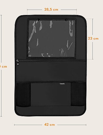 Organisateur de siège auto 2en1 LIONELO - Poche transparente - 5 poches de tailles différentes