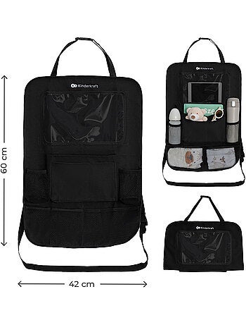 Organisateur de voiture Kinderkraft 2-en-1 avec 8 poches, poche tablette et taille universelle