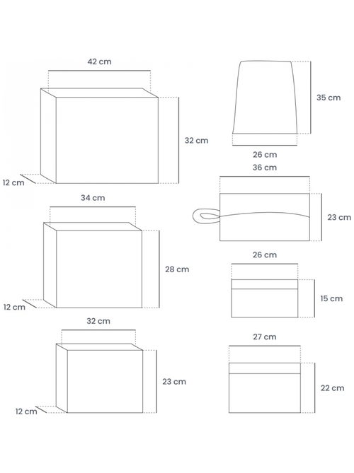 Organisateur de voyage, rangement valise 7 pièces - Vivezen - Kiabi