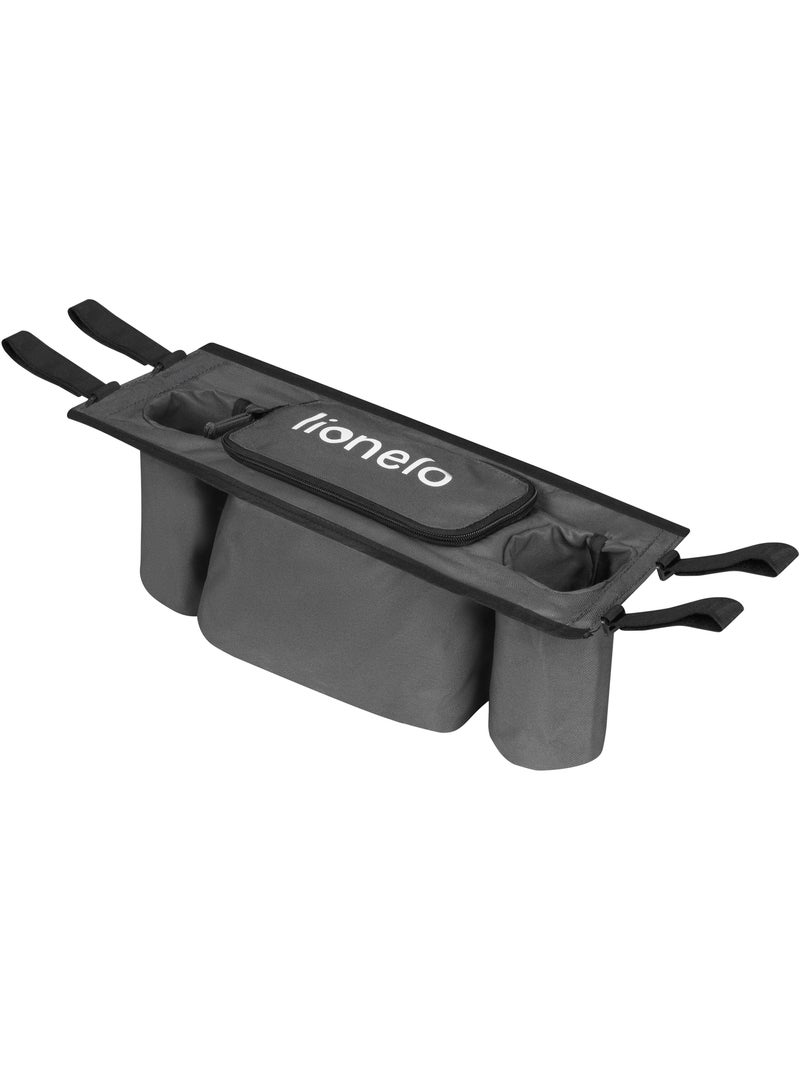 Organisateur pour poussette LIONELO Cama - Pour remorque vélo Cama - 2 bouteilles - Poche zippée Gris foncé - Kiabi