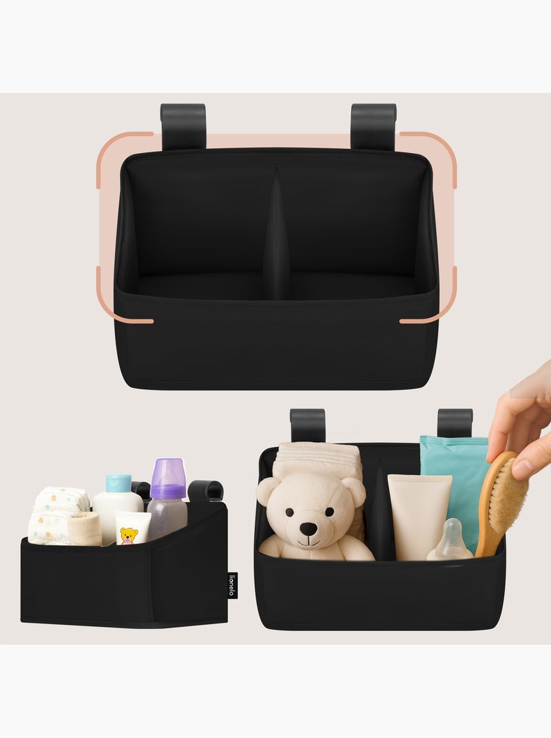 Organisateur suspendu pour lit bébé LIONELO Sidepocket - Ranger les couches - Panier Noir - Kiabi