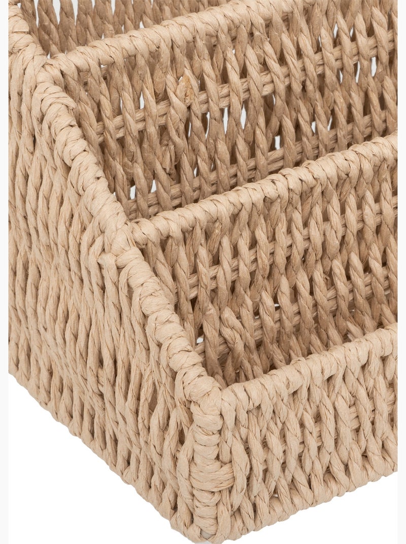Organiseur de bureau en papier tressé - AFIBEL Bois naturel - Kiabi