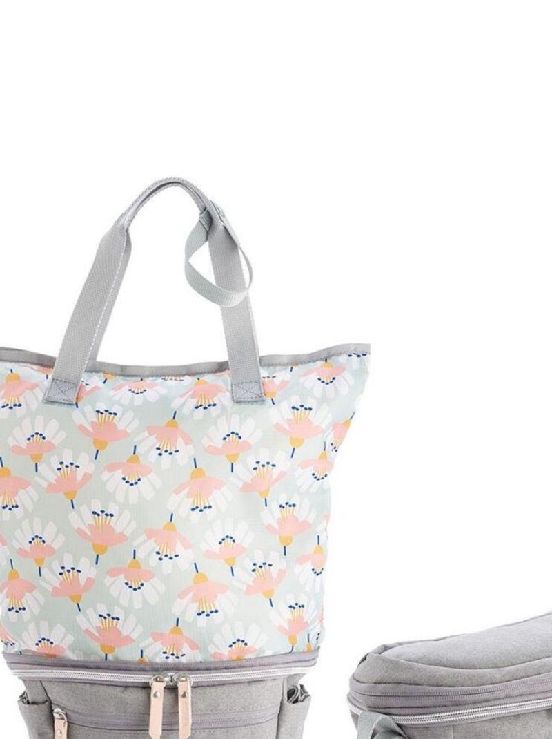 Organiseur de poussette et sac pop-up Biarritz gris chiné Gris - Kiabi