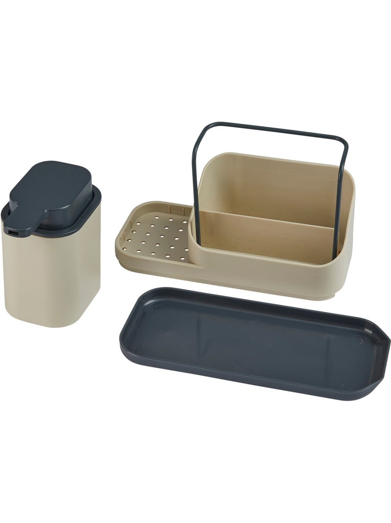 Organiseur évier avec distributeur de savon 300ml NÉO Beige - Kiabi