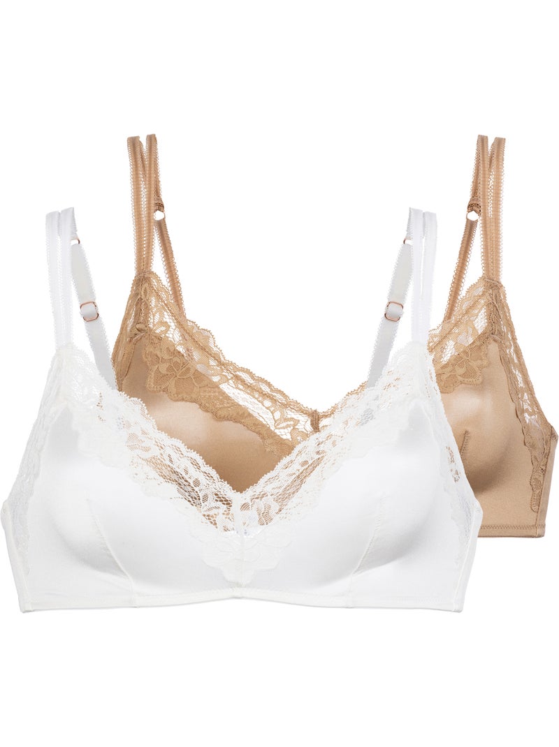 Origins Brillant Micro – Lot de 2 Bralettes Blanc - Kiabi