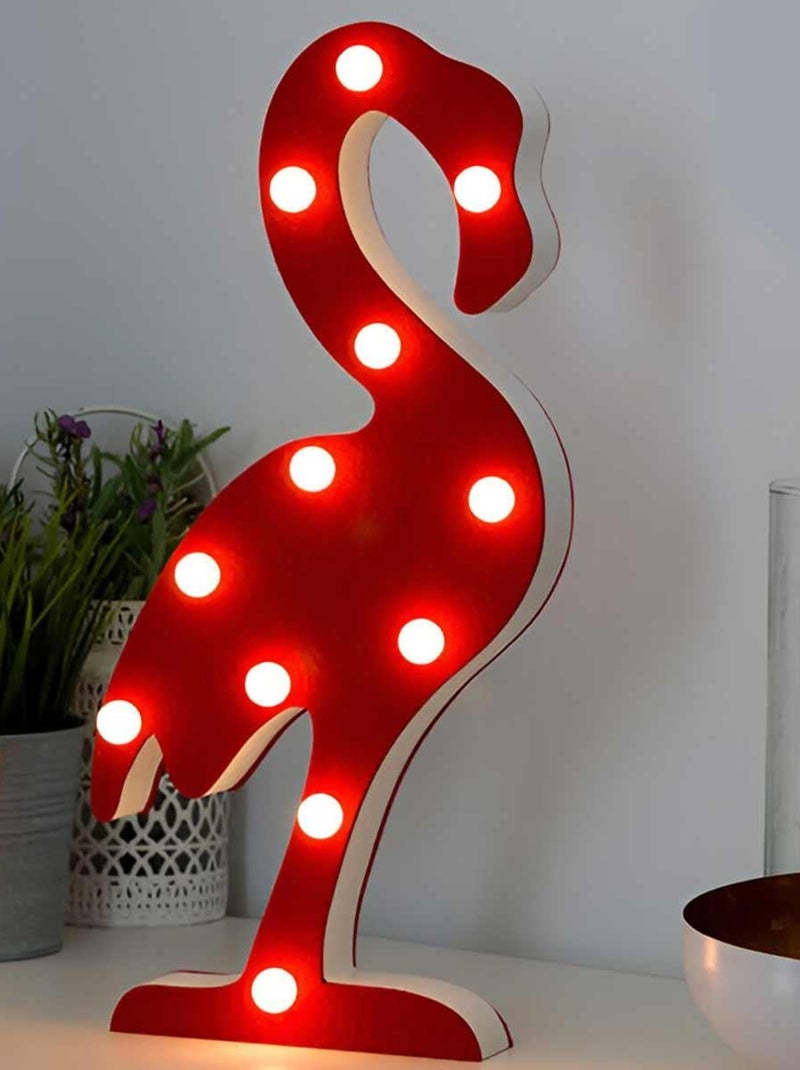 Ornement lumineux en forme de flamant rose à led Rouge - Kiabi