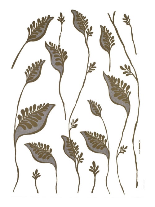 Osiris, Sticker mural grandes fleurs sur branches couleurs marrons et gris - 50x70 cm - Kiabi