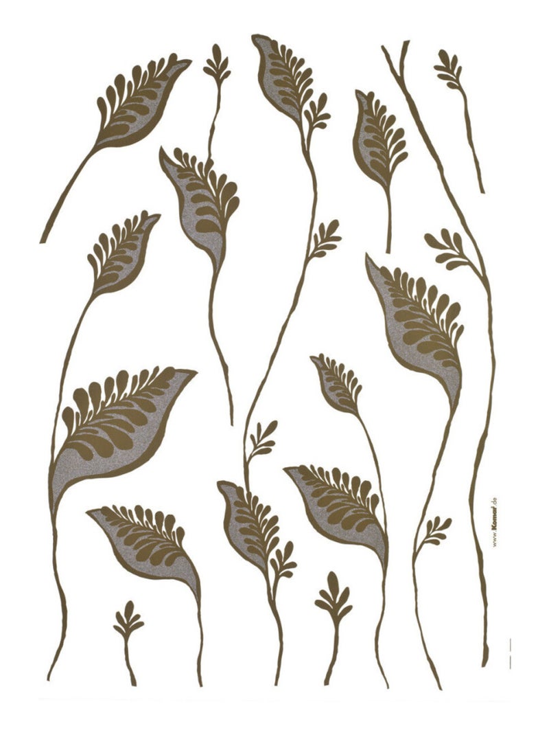Osiris, Sticker mural grandes fleurs sur branches couleurs marrons et gris - 50x70 cm Multicolore - Kiabi