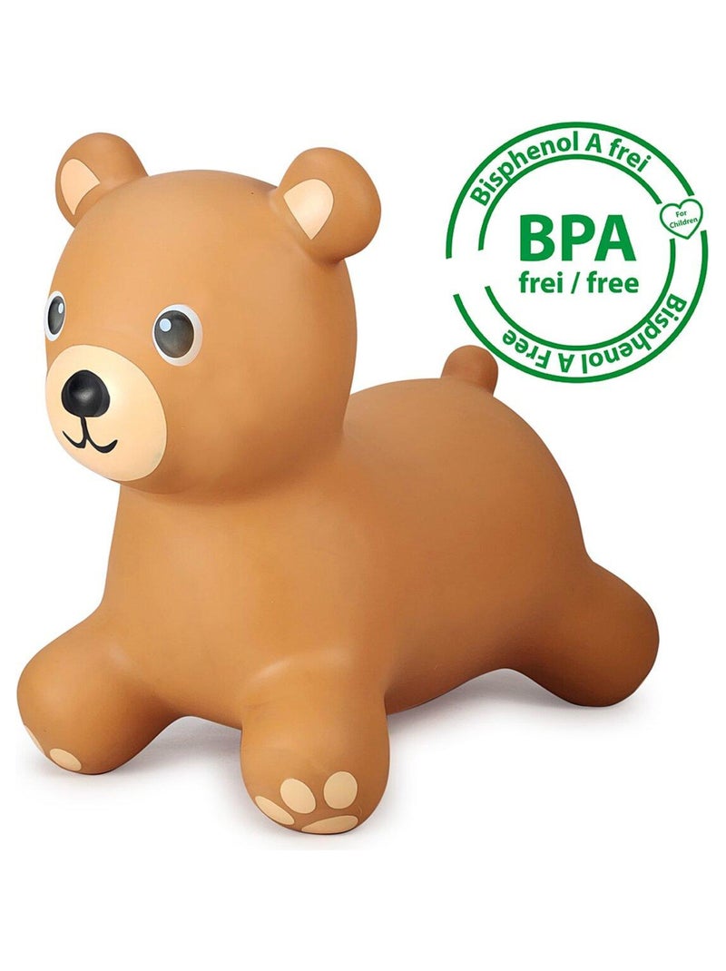 Ours animal rebondissant avec pompe Beige - Kiabi