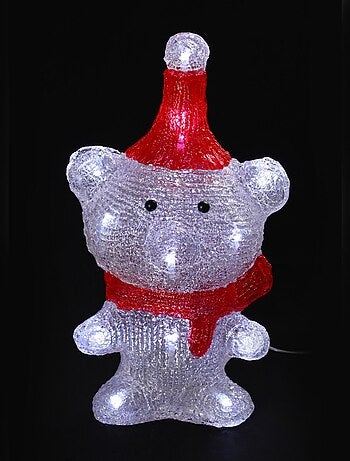 Ours avec bonnet de noel a led