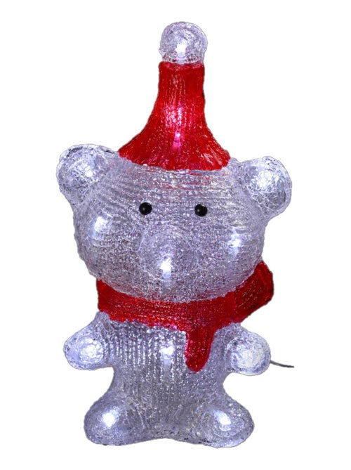Ours avec bonnet de noel a led - Kiabi