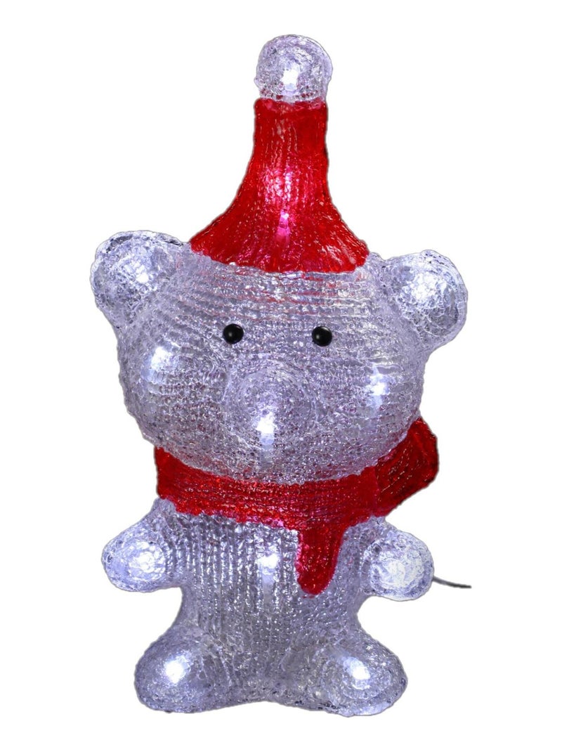 Ours avec bonnet de noel a led Blanc - Kiabi