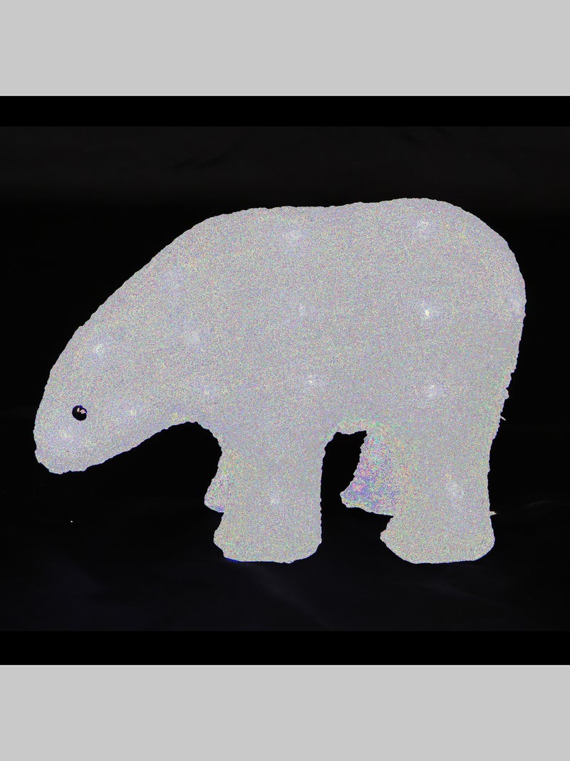 Ours lumineux solaire a led blanc Blanc - Kiabi