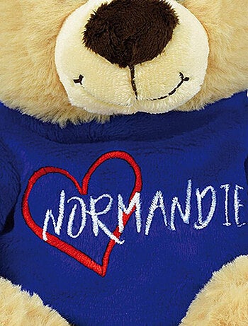 Ours Message Normandie-Bleu Peluche 25cm