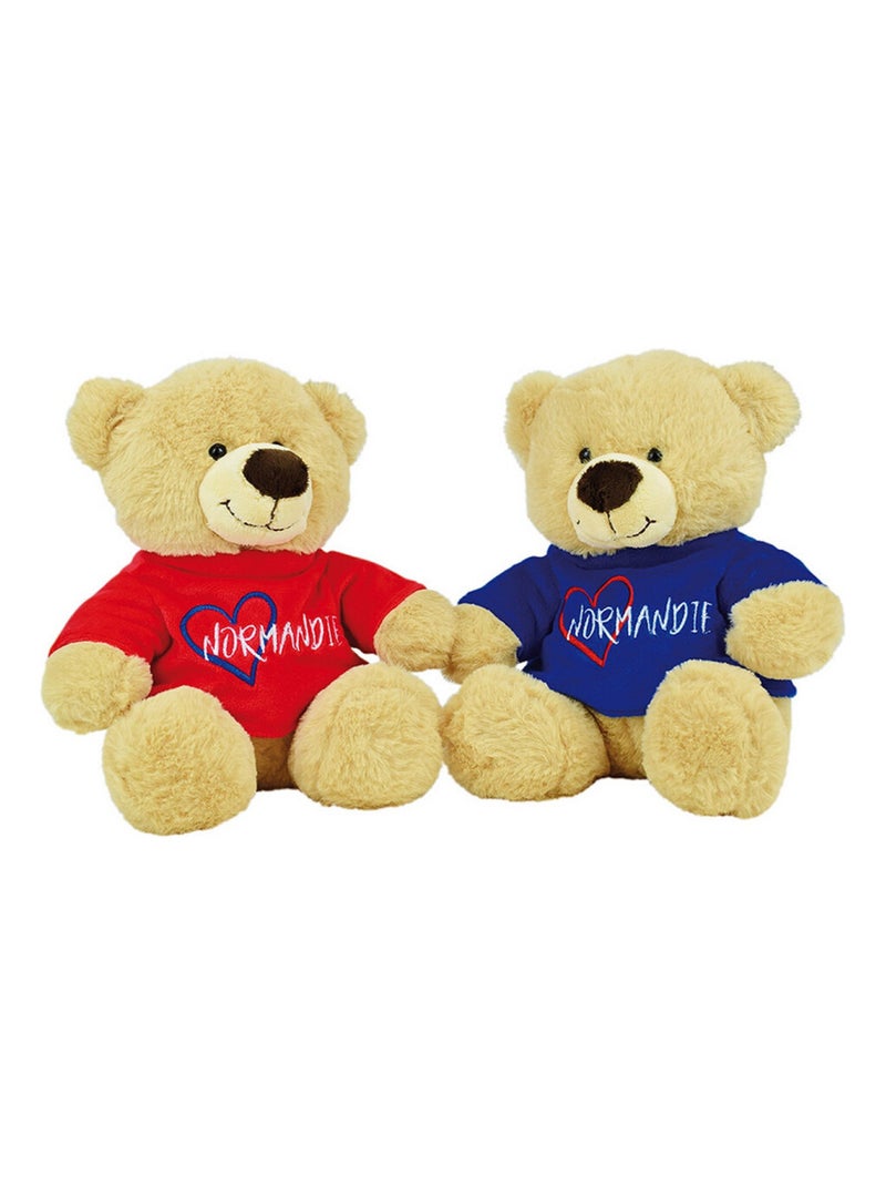 Ours Message Normandie-Bleu Peluche 25cm Multicolore - Kiabi