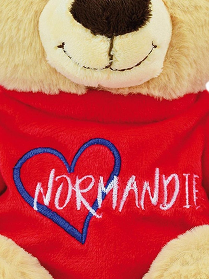 Ours Message Normandie-Rouge Peluche 25cm Multicolore - Kiabi