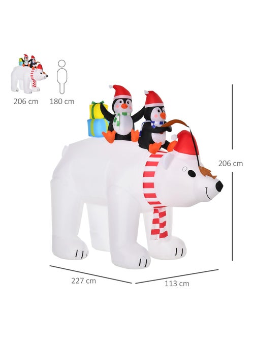 Ours polaire gonflable LED de Noël avec pingouins - Kiabi