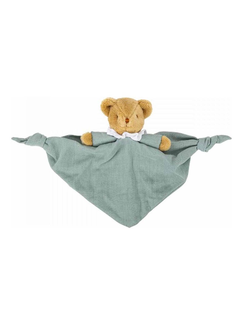 Ours Triangle Doudou avec Hochet 20Cm - Coton Bio Celadon N/A - Kiabi