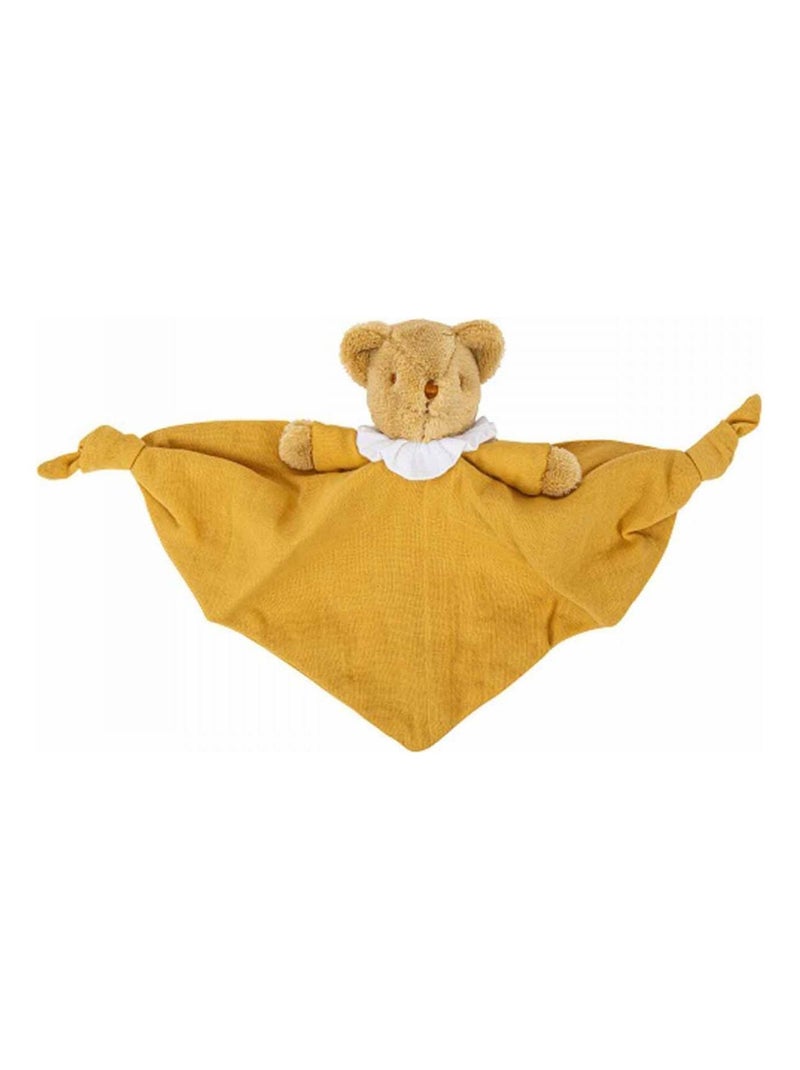 Ours Triangle Doudou avec Hochet 20Cm - Coton Bio Curry N/A - Kiabi