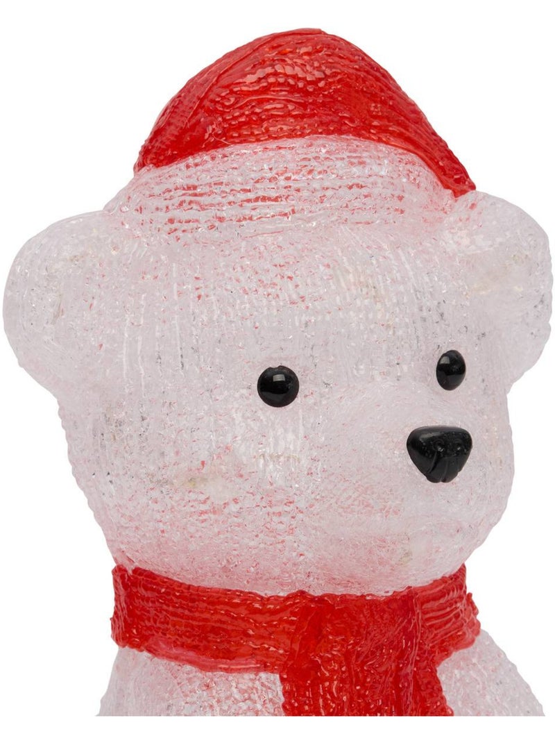 Ourson lumineux d'extérieur clignotant 25 led h. 27 cm solaire Blanc - Kiabi