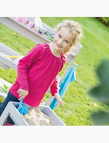 Outdoor+ table de jeu 'Tiny' - Résistant aux intempéries - Table à eau et sable - Gris