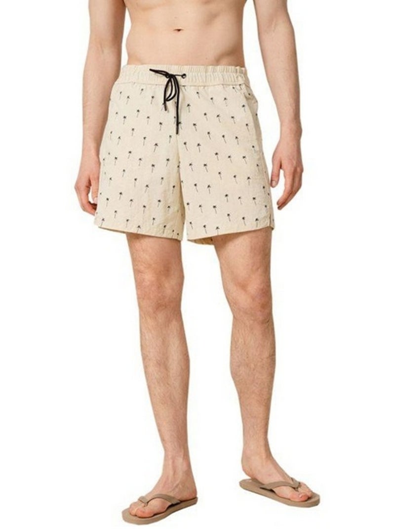 Outhorn - Short de bain motif/style Palmier Beige - Kiabi