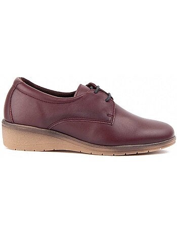 OXFORD WEDGE CUIR NATUREL BORDEAUX