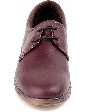 OXFORD WEDGE CUIR NATUREL BORDEAUX